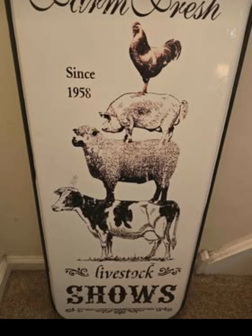 Farmhouse XL Metal Wall Art - Black and White Wall Decor